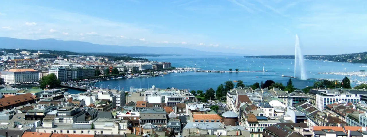 View of a Geneva waterfront