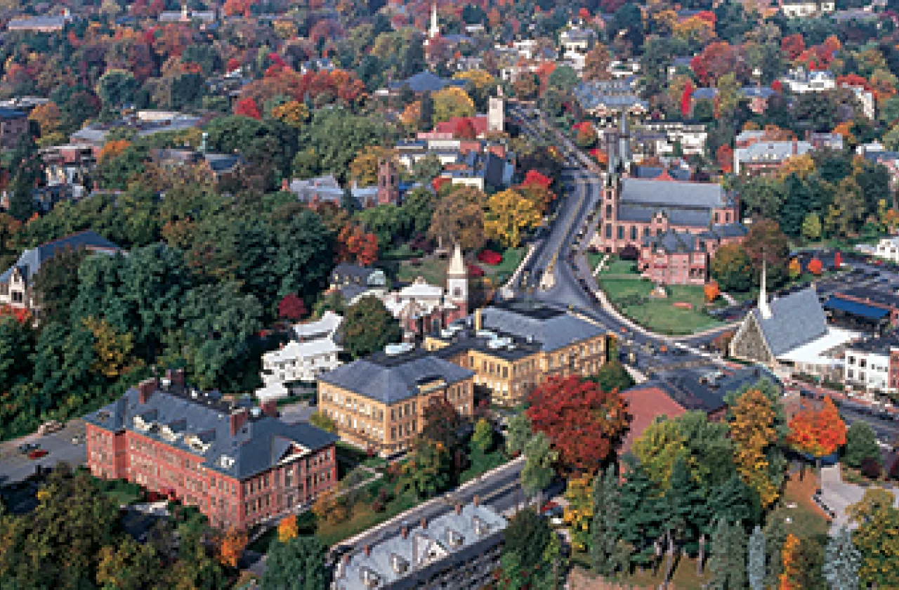 Aerial photo of downtown Northampton