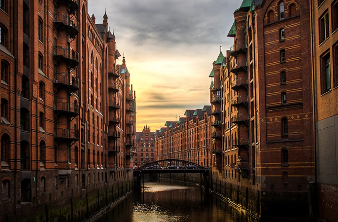 Photo of river and buildings in Hamburg, Germany
