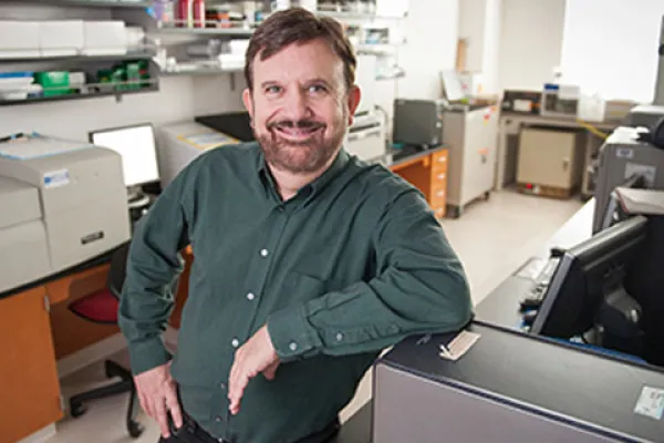 Steve Williams in a science lab