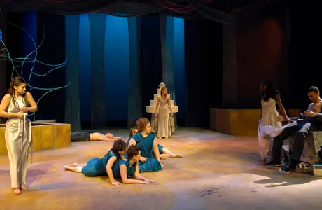 Performance of Big Love in Hallie Flanagan Studio Theatre