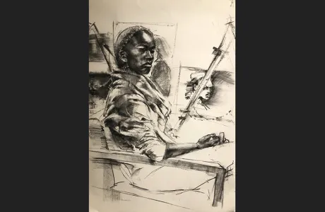 Drawing of a woman by Yingke Wang