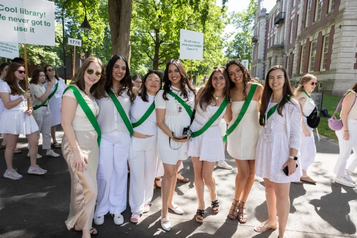 Smithies in white with green sashes at Reunion II