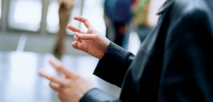 Student using sign language