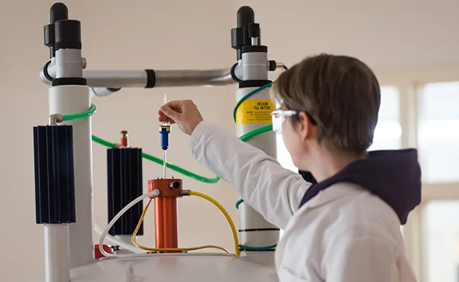 Chemistry student in Ford Hall