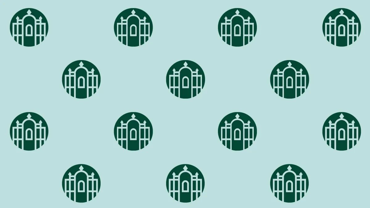 Zoom photo - informal seal in forest green on botanic green background