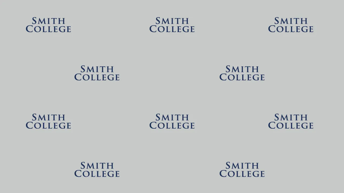 Zoom photo - Smith College wordmark in paradise blue on gray